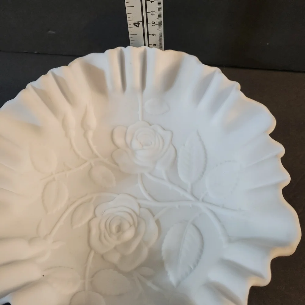 Vintage Imperial Glass Rose Embossed Bowl